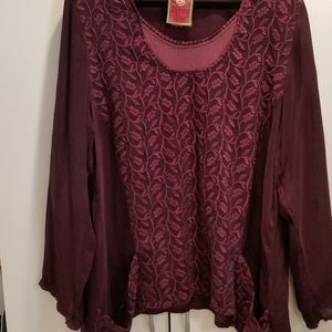 COPY - Maroon johnny was silk tunic